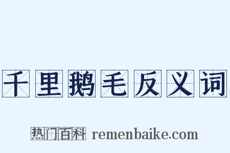千里鹅毛反义词是什么意思的图片